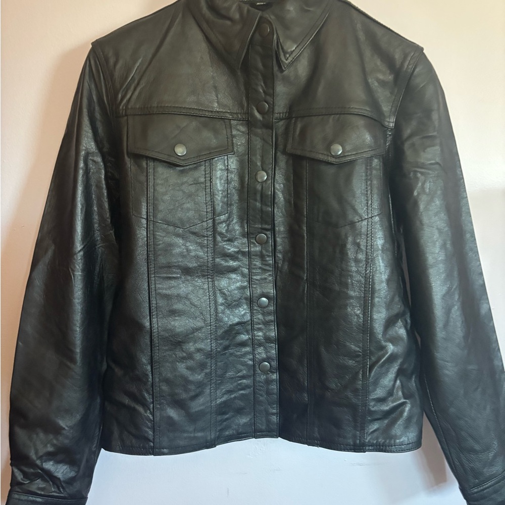 Leather trucker Jacket